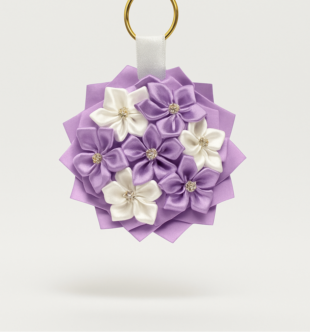 Purple Floral Keychain