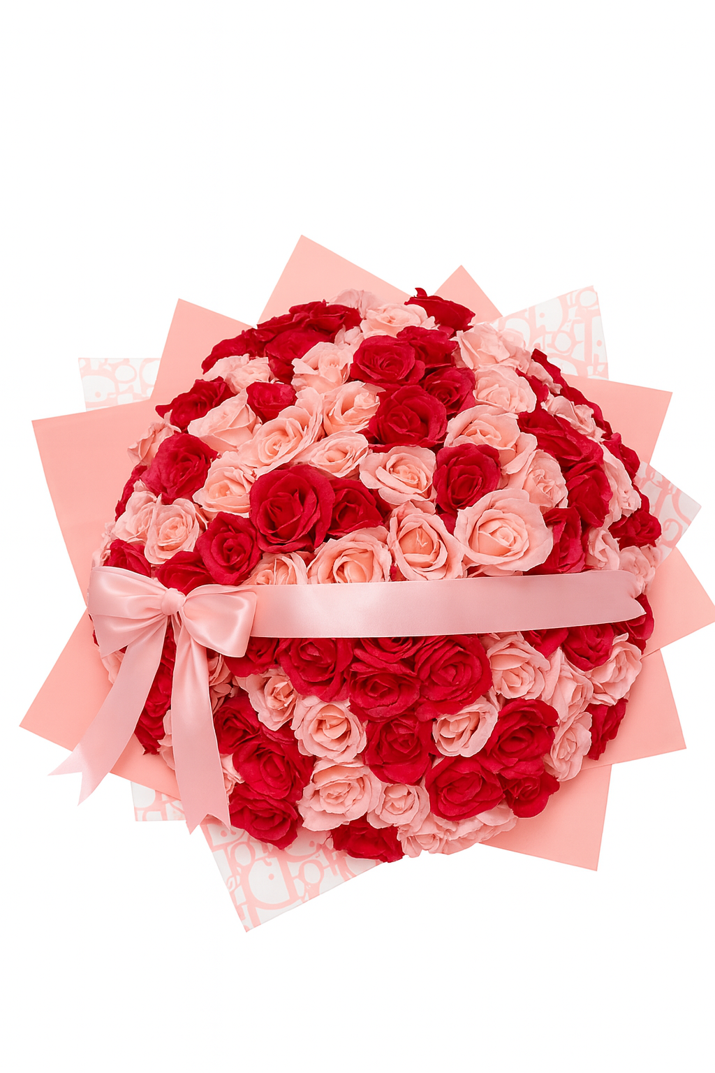50 Red & Pink Silk Rose Bouquet Digital Raffle Entry