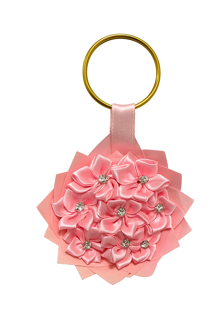 Pink Floral Keychain