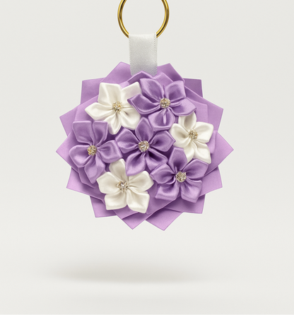Purple Floral Keychain