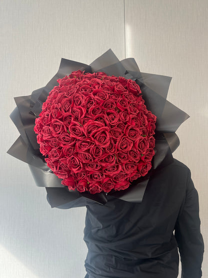 Red Silk Rose Bouquet