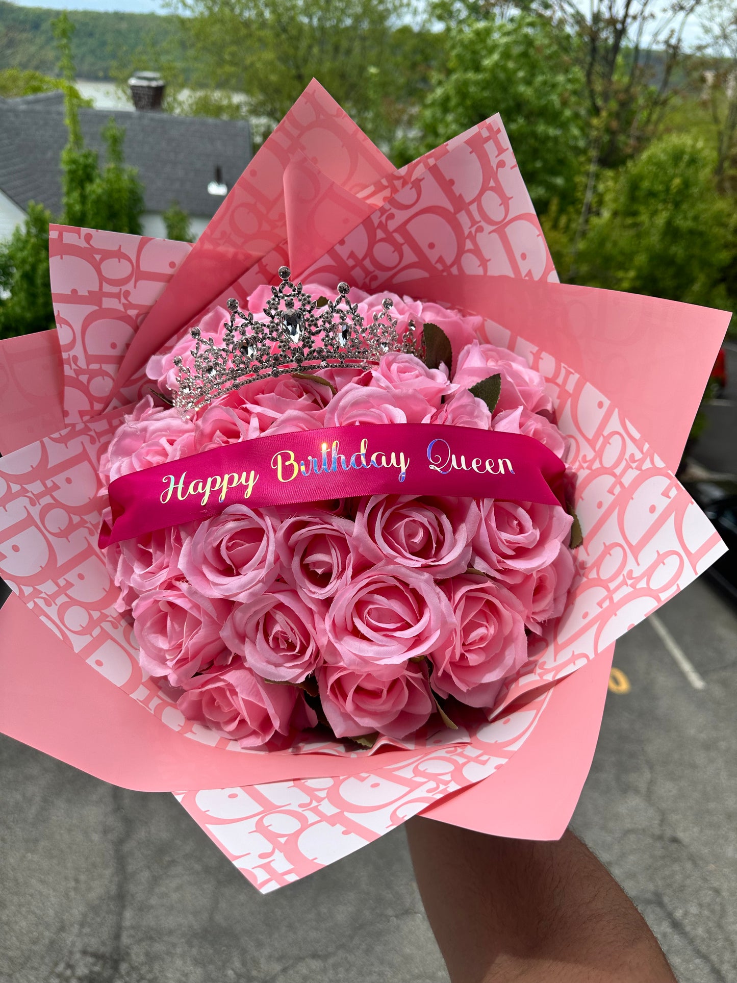 Pink Silk Rose Bouquet