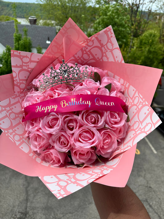 Pink Silk Rose Bouquet